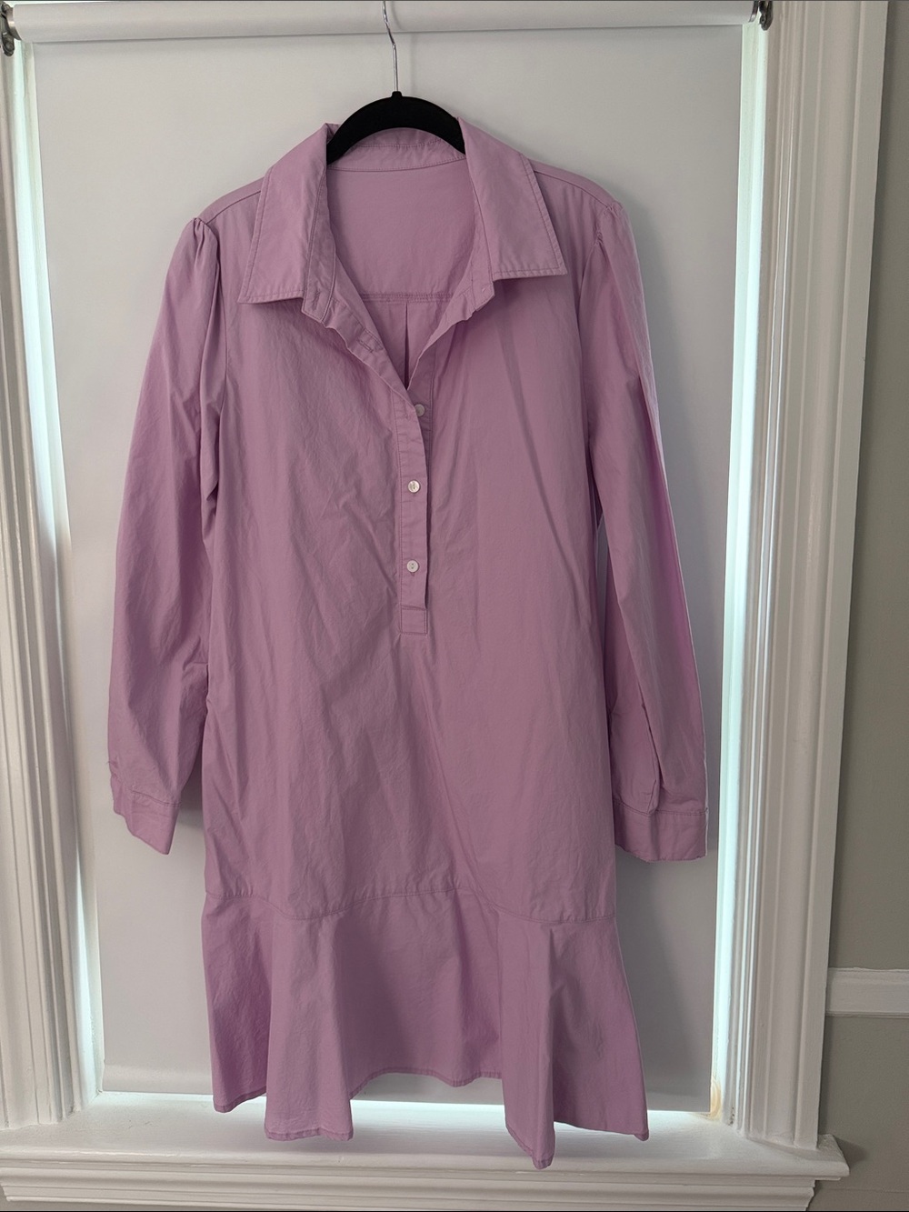 Women's Lavendar Long-Sleeve Shirt Dress